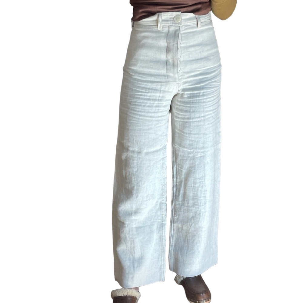 Jesse Kamm 100% Linen Sailor Pants - Natural - 4 - Archived Limited Run) - Picture 15 of 15